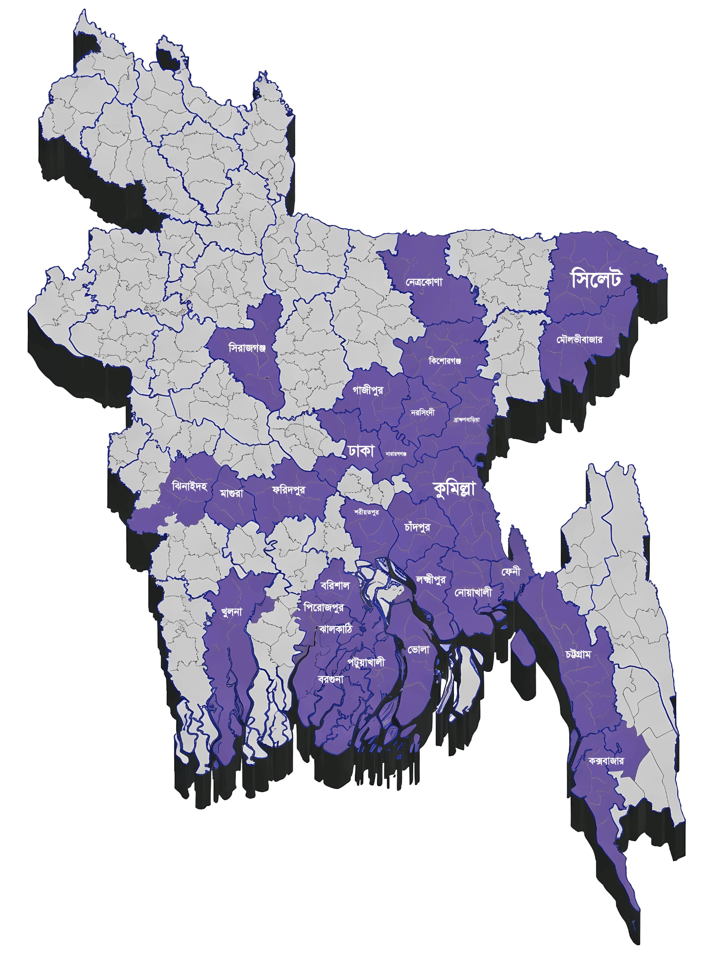 Map of Kloud network coverage across Bangladesh